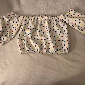 Zara Multicolored Polka Dot Crop Top | Summer!